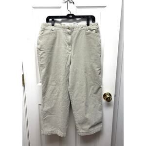 Talbots Pants Corduroys Vintage Gauchos Off White Wide Leg Cropped, Size 16